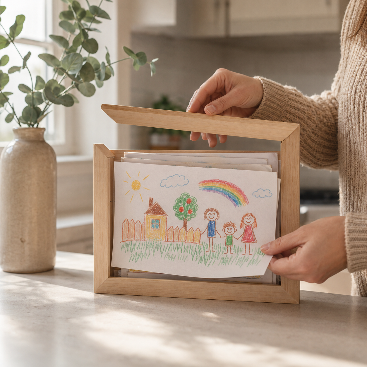Herinneringen optillen uit een houten lijst