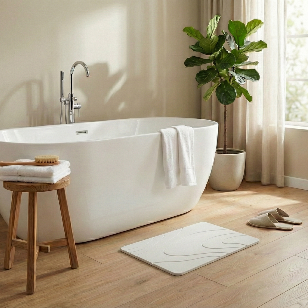 Velini badmat in een badkamer