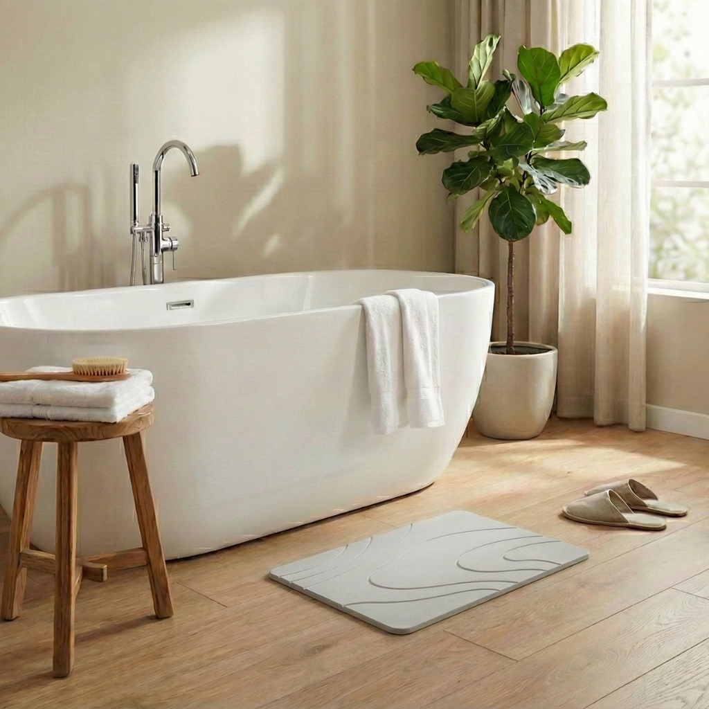 Velini Antislip Badmat van Diatomeeënaarde – Snel Droog, Hygiënisch & Duurzaam