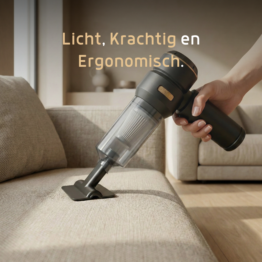 Velini Draadloze Stofzuiger – Compact, Krachtig & Met HEPA-filter