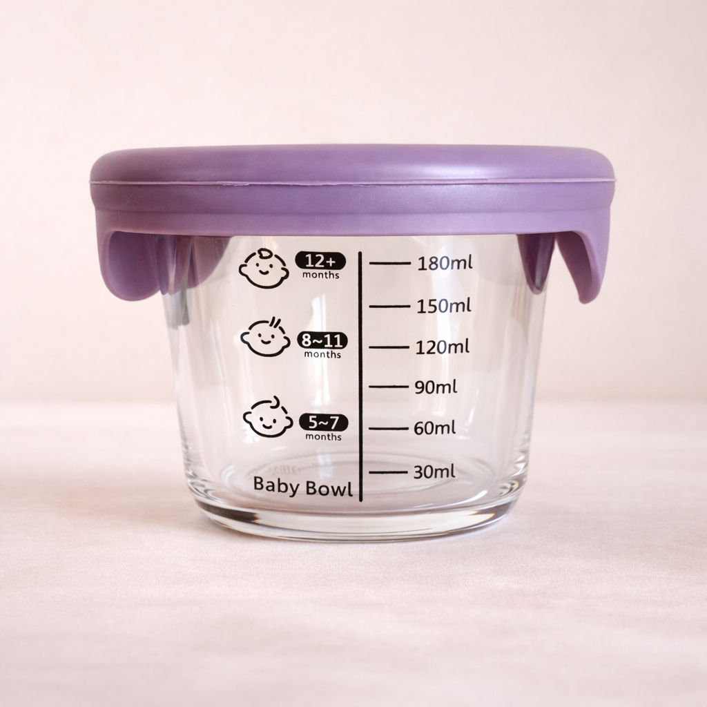 Velini Glazen Babyvoedingspotjes 180 ml 2 Stuks – Duurzaam, Herbruikbaar & Met Maatverdeling