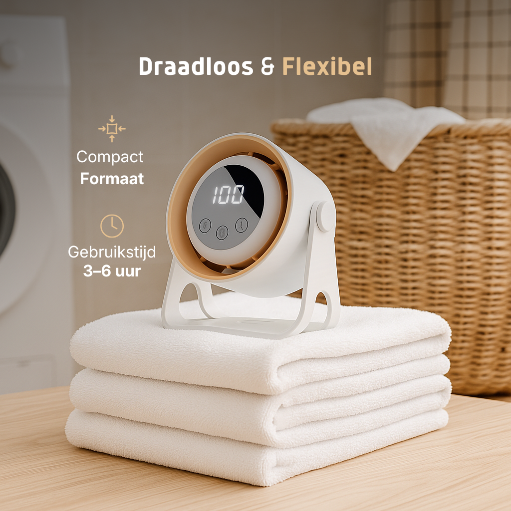 Velini mini home ventilator - Draadloos & Flexibel