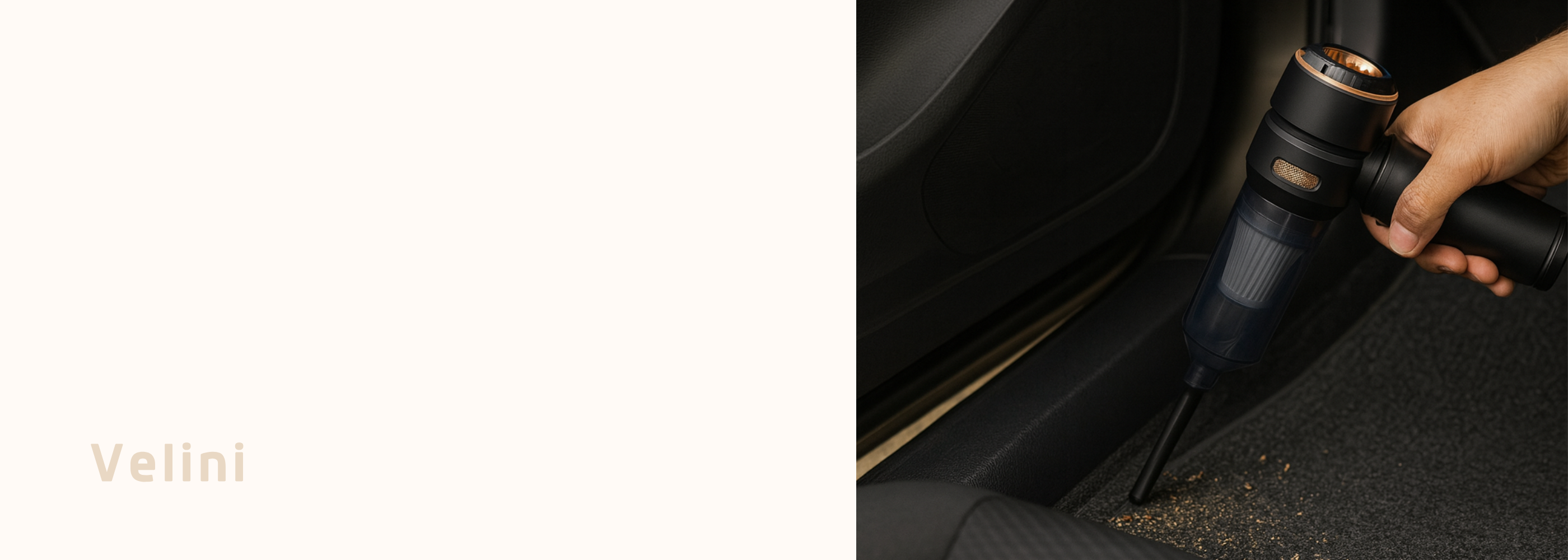 Velini draadloze stofzuiger voor in de auto en onderweg