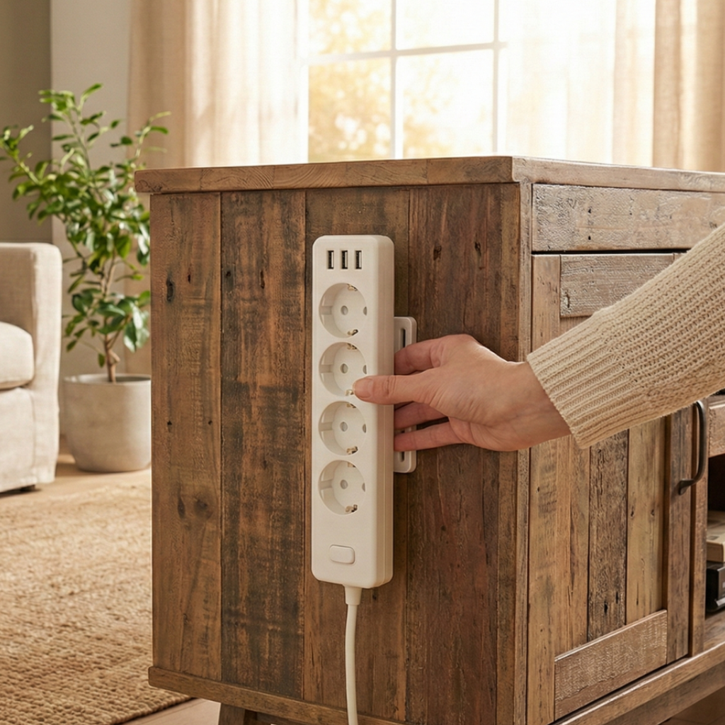 Velini stekker houder gebruikt op de kast in de woonkamer