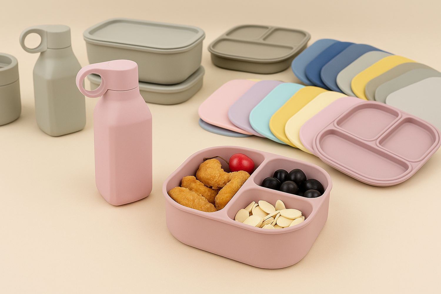  Velini Siliconen Lunch- en Drinkbeker Set 