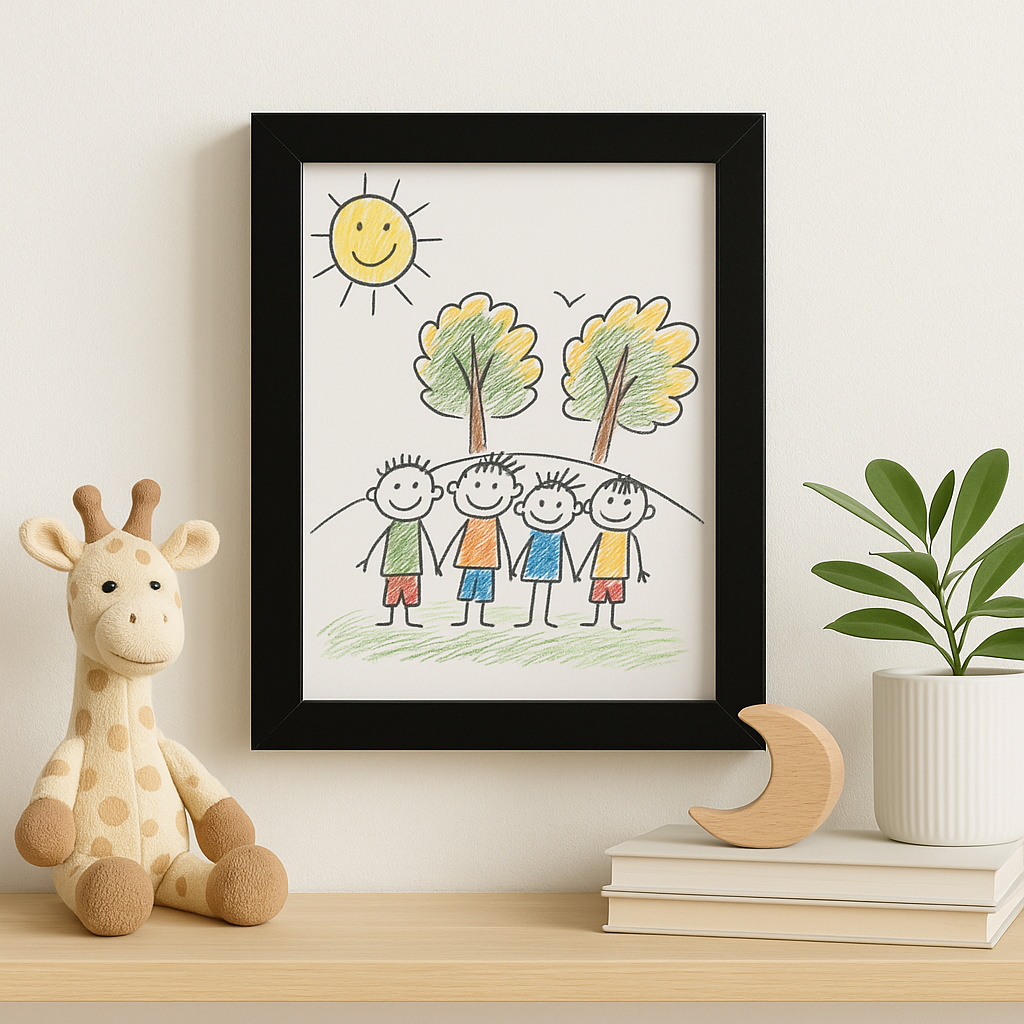 Velini A4 Tekeningen Wissel Fotolijst zwart kinderkamer