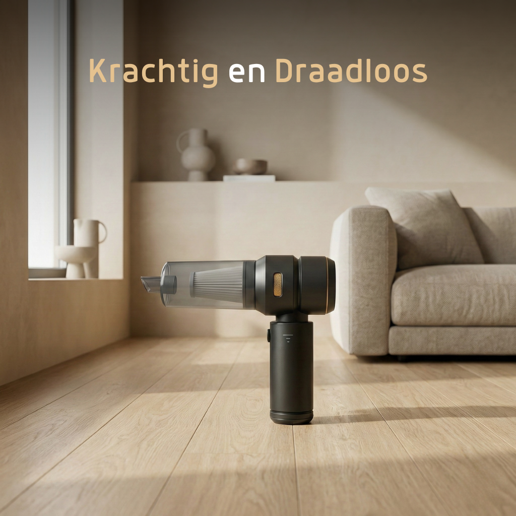 Velini Draadloze Stofzuiger – Compact, Krachtig & Met HEPA-filter