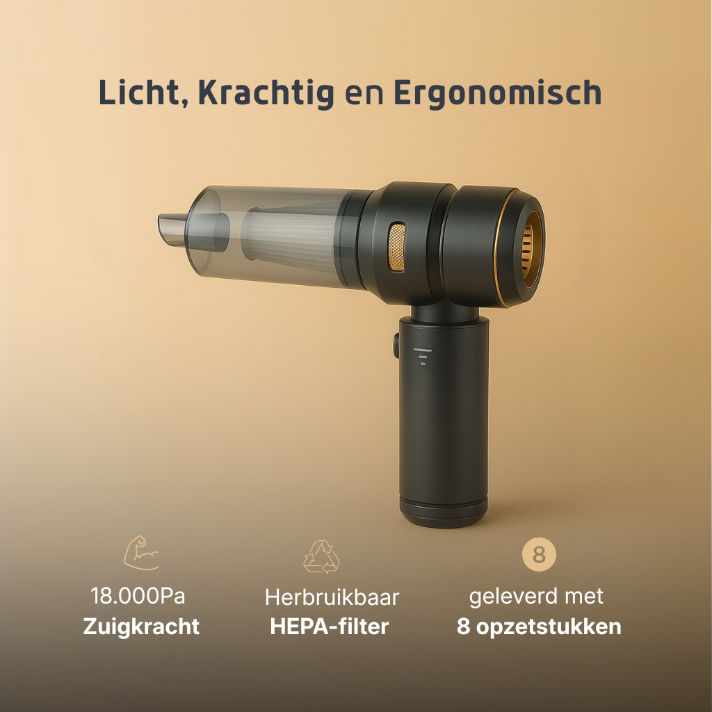 Velini draadloze stofzuiger licht en krachtig