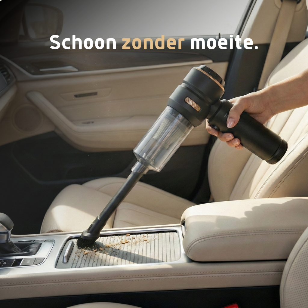 Velini handstofzuiger met 18.000Pa zuigkracht, ideaal voor auto-interieur en moeilijk bereikbare plekken.