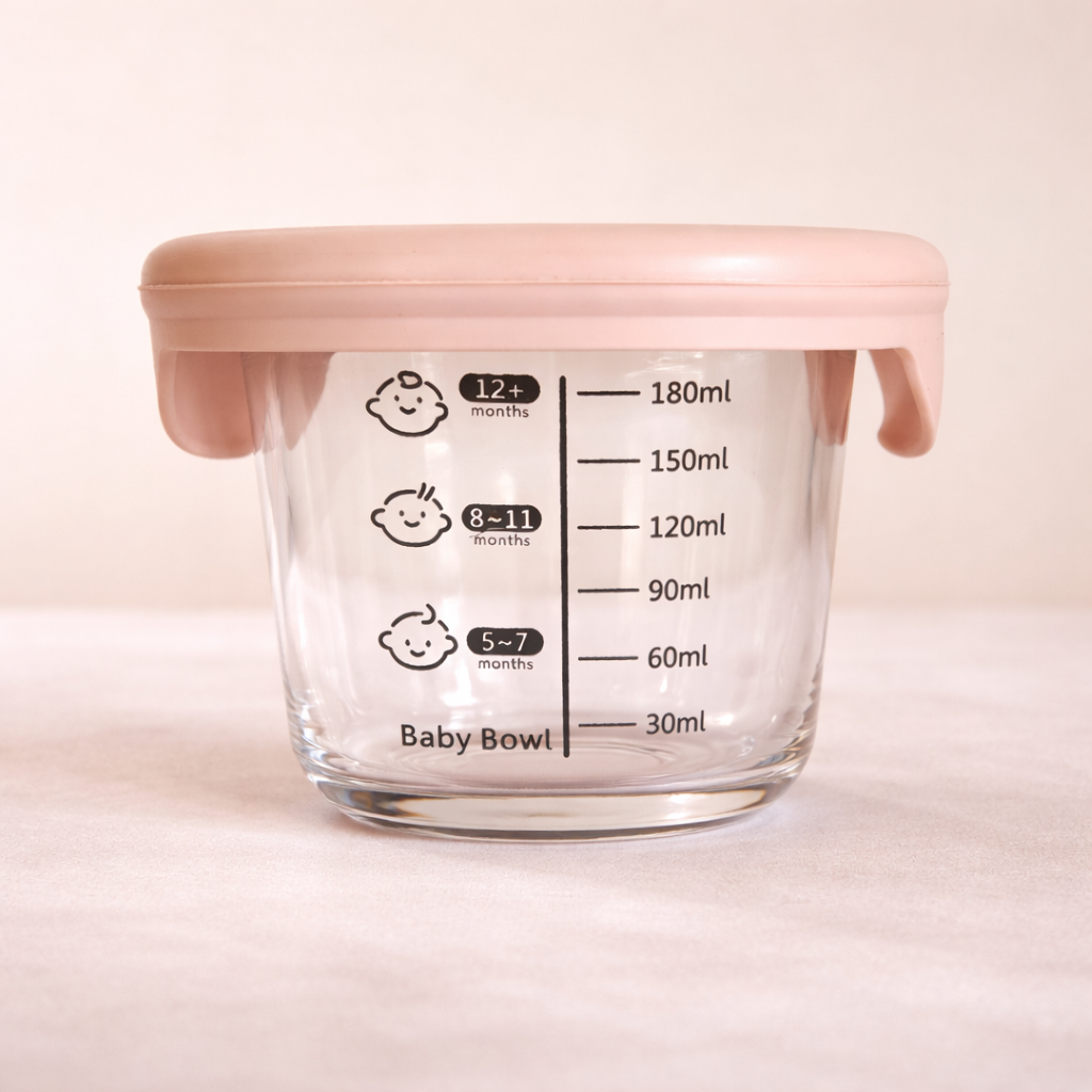 Velini Glazen Babyvoedingspotjes 180 ml 2 Stuks – Duurzaam, Herbruikbaar & Met Maatverdeling