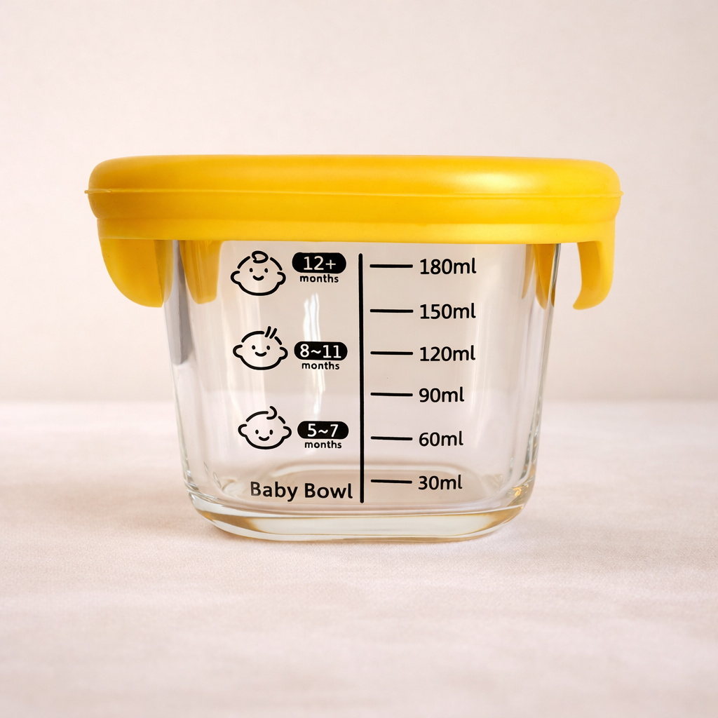 Velini Glazen Babyvoedingspotjes 180 ml 2 Stuks – Duurzaam, Herbruikbaar & Met Maatverdeling