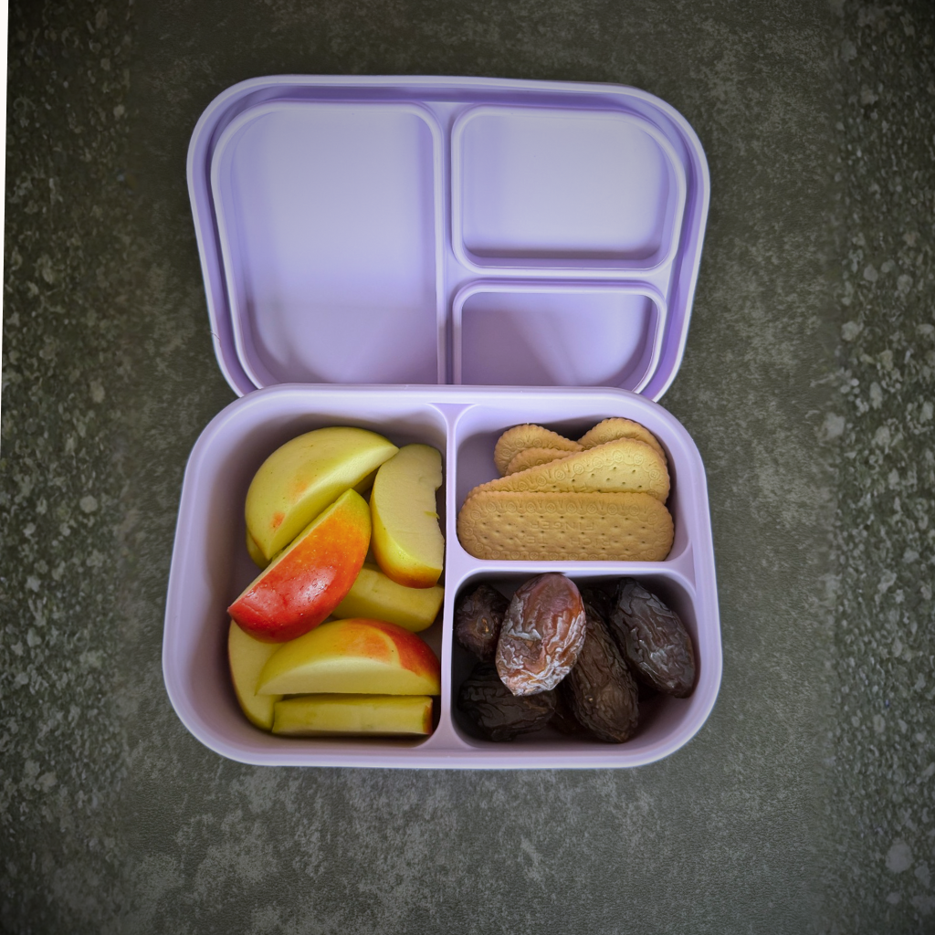 Velini SiliconenLunch-en Drinkbeker Paars gevuld